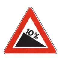 Segnali di pericolo: discesa pericoloso e salita ripida